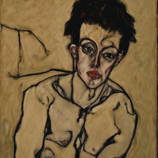 Discussion in the style of egon schiele