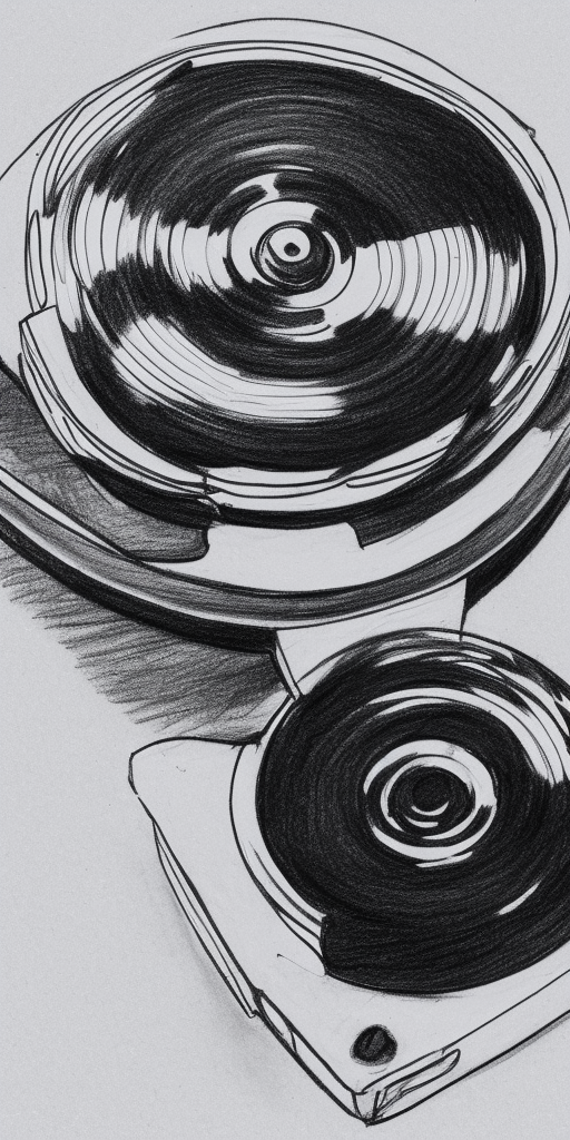 a drawing of a CD in Camera