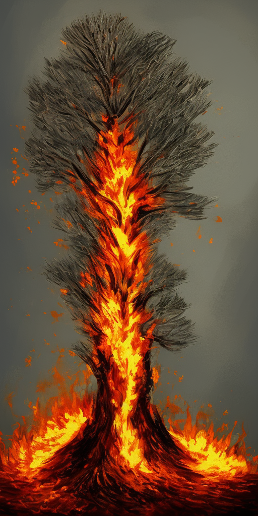 a artstation of a Burning Tree
