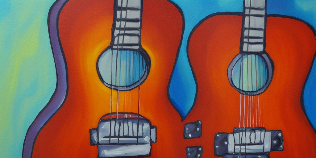 a painting of a Guitar Transformer