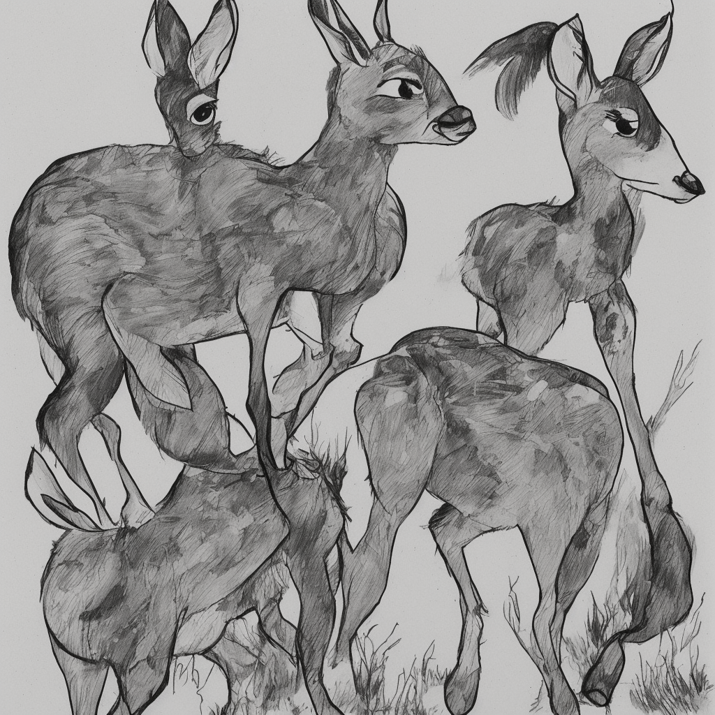 a ink drawing of Bambi Goreng #1 (2008-2012)