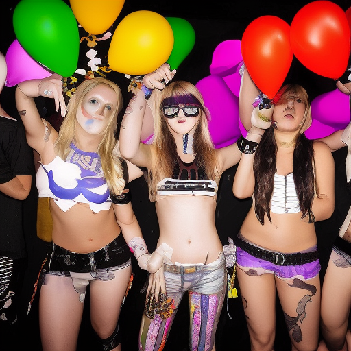 Bangface Hardcrew blonde dude 
neorave DJ electronic music raver party people inflatable ballons