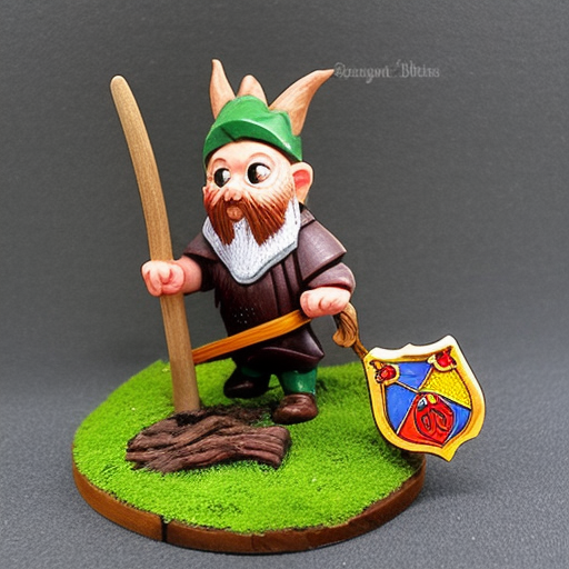 D&D forest gnome with whip, shield, and squirrel, wearing a backpack with assorted trinkets, bald and with a beard