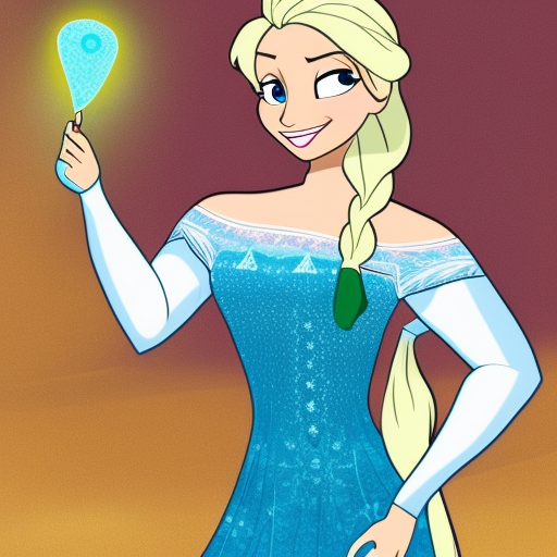 Elsa in the style of Aroma sensei
