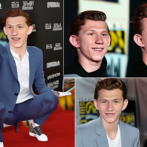 tom holland reacting to his hands which have turned into feet