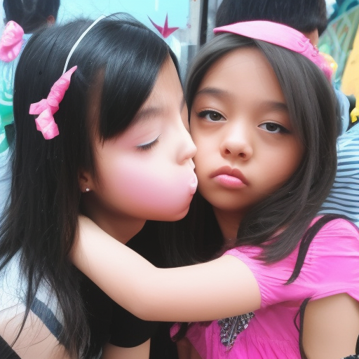two preteens idol melayu girl kissing 