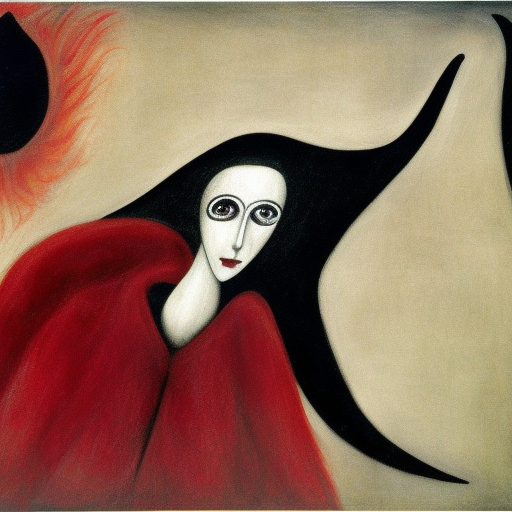Monster,red and black, leonora Carrington 