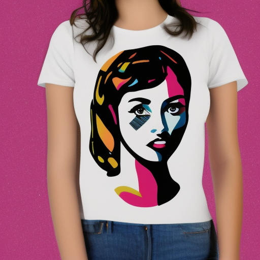 pop art of girl for graphic tee in white background