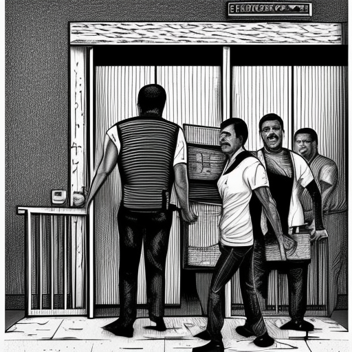 a jail and luis inácio arrested, bolsonaro laughing and throwing away the keys. black and white pencil illustration high quality