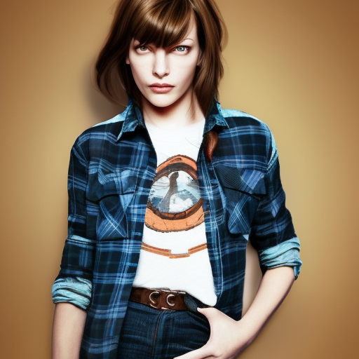 Jane Doe Shirt and Flannel Jacket Young Milla Jovovich Long hair as Max Caulfield Life Is Strange