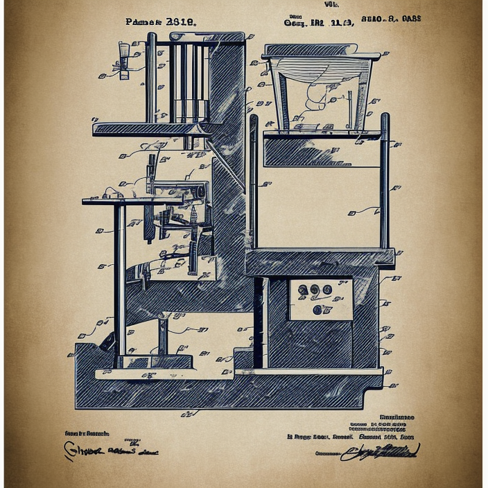 a patent poster for a goldberg breakfast machine.