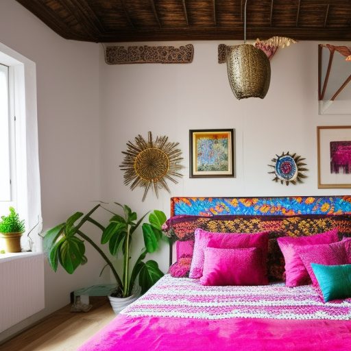 Interior Design of Bohemian Bedroom