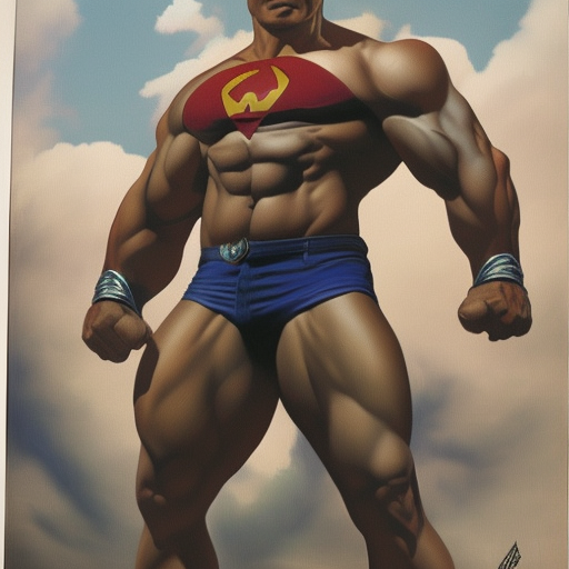 hyperdetailed painting by alex ross of asian strong man superhero posing with arms on hips