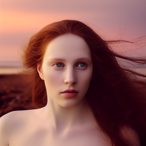 photographic portrait of a stunningly beautiful english channeler renaissance female in soft dreamy light at sunset, beside the sea, soft focus, contemporary fashion shoot, hasselblad nikon, in a denis villeneuve and tim burton movie, by edward robert hughes, annie leibovitz and steve mccurry, david lazar, jimmy nelsson, extremely detailed, breathtaking, hyperrealistic, perfect face