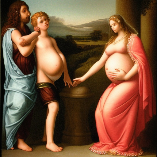 Pregnant Aphrodite marrying little boy 