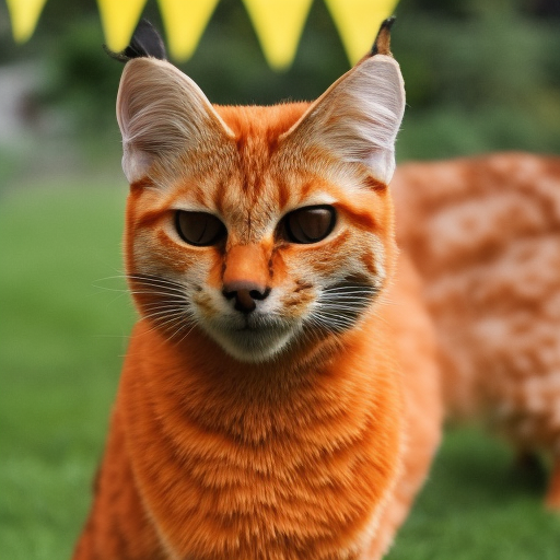 Masked orange tabaxi at a party