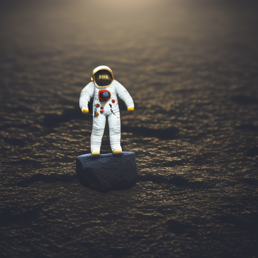 A lone astronaut, posing on an abstract object ultra-realistic portrait cinematic lighting 80mm lens, 8k, photography bokeh