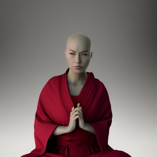 alien zen monk photorealistic female robes