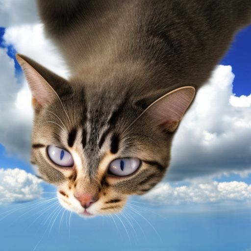 Such happy of a cat who can fly in the clouds