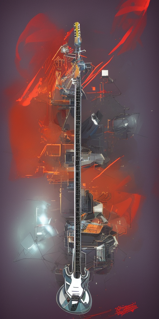a artstation of a Rocket-Guitar-Transformer