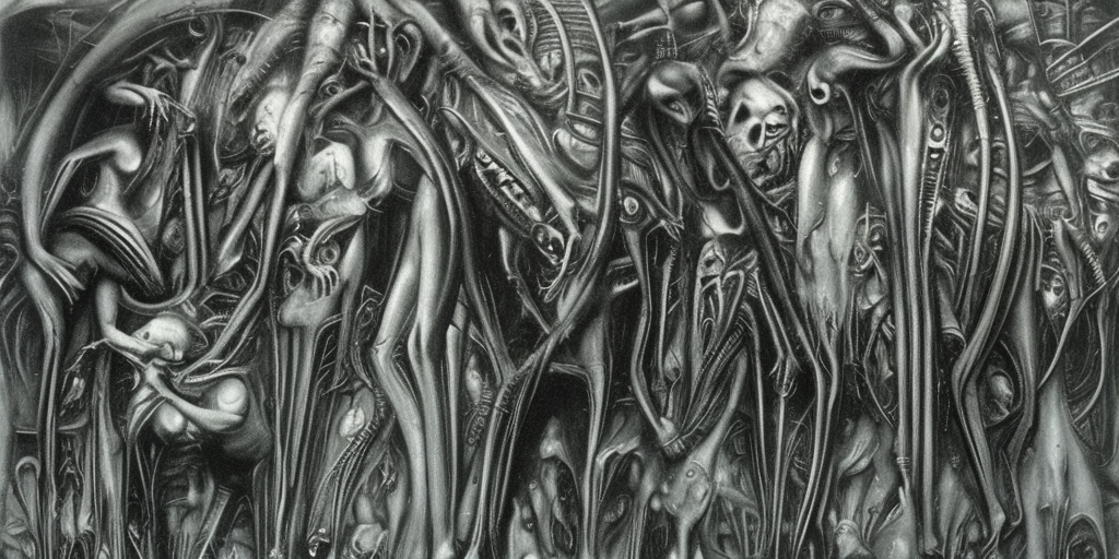 a H.R. Giger of drowning people
