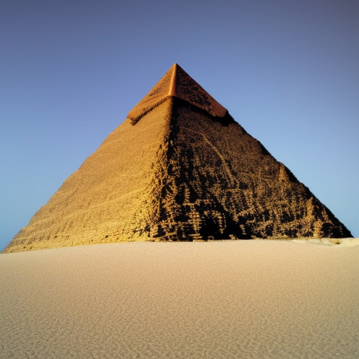 image from a sunny serene desert landscape wih pyramid 