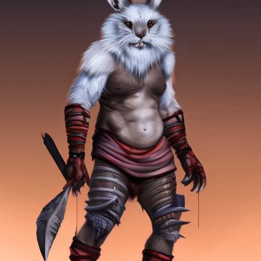 full body portrait, mdjrny-v4 style portrait of impossibly muscled savage anthro mutant rabit shaman with boots and clawed hands, roaring, covered in blood, digital painting, artstation, concept art, smooth, sharp focus, 8k
