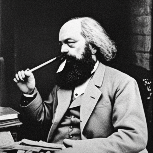 Karl Marx smoking bong