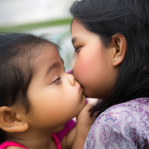 two little india girl kiss