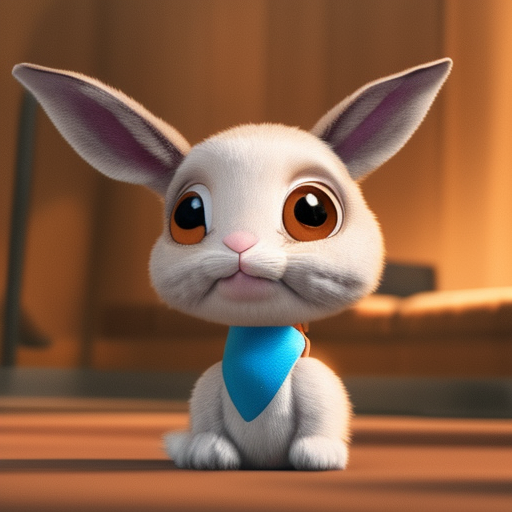 pltn style, prfm style, cute rabbit, standing on four legs, brown eyes, dark hair, cute big circular reflective eyes, Pixar render, unreal engine cinematic smooth, intricate detail