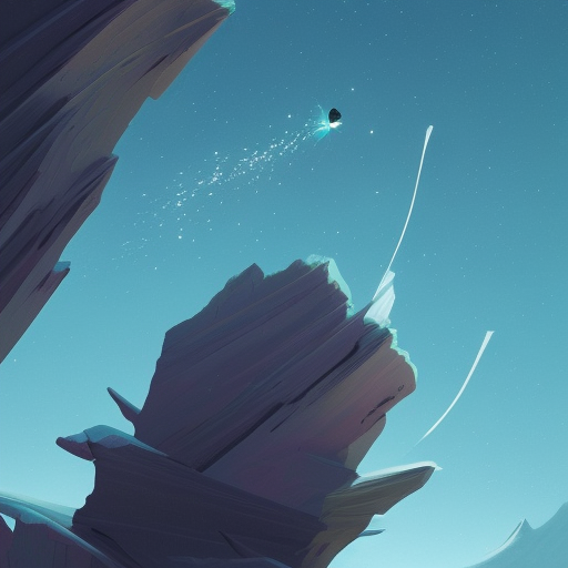 Behold the breathtaking sight of an icy comet soaring through the air, leaving behind a trail of black scraps in its wake. This artwork can be found on Behance, HD ArtStation, and is the creation of the talented artists Jesper Ejsing, Rhads, Makoto Shinkai, Lois van Baarle, Ilya Kuvshinov, and Ossdraws.