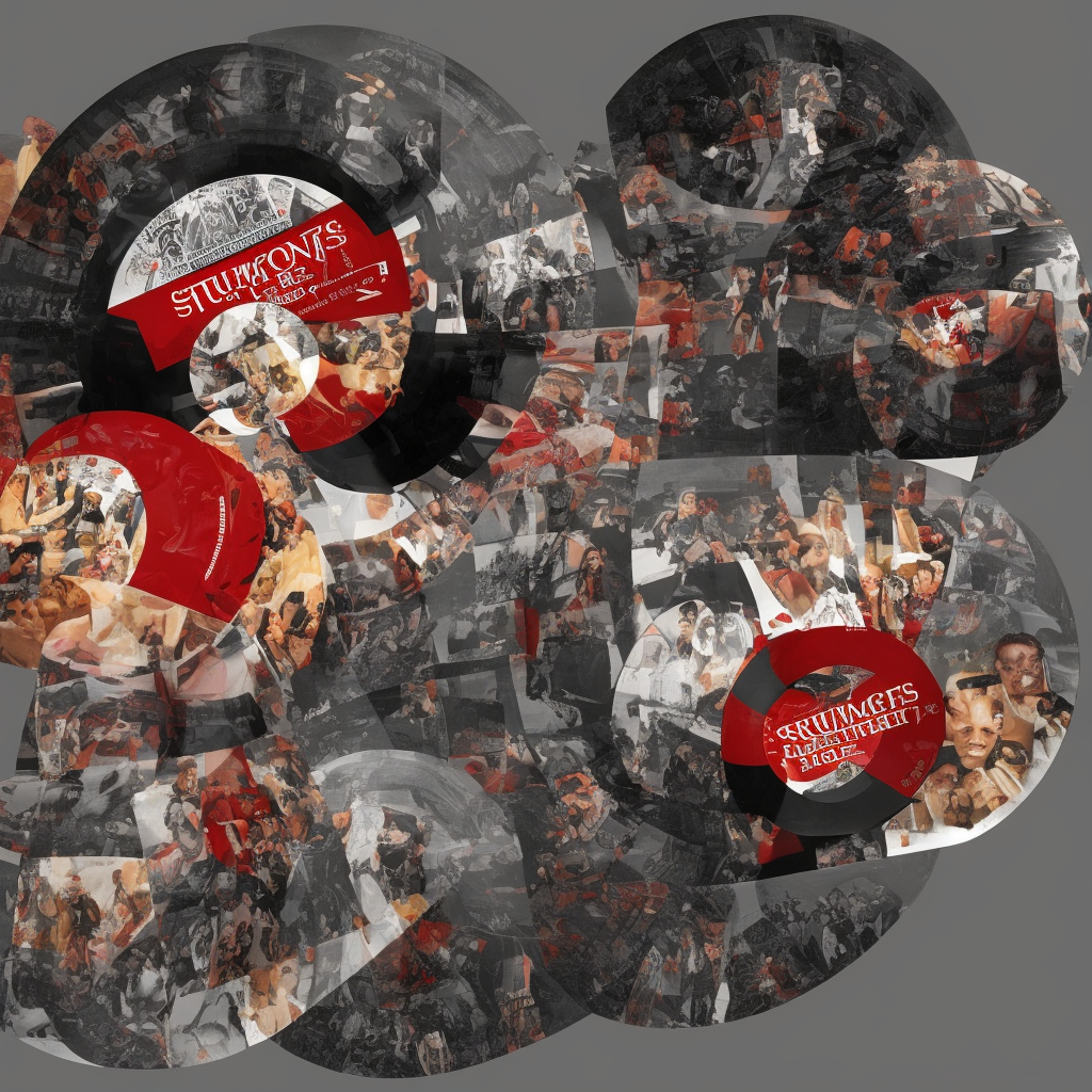 a 3d rendering of a Rolling Stones - Strumpf CD