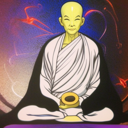 alien zen monk photo