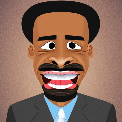 black man caricature, big mouth, big eyes, forward jaw