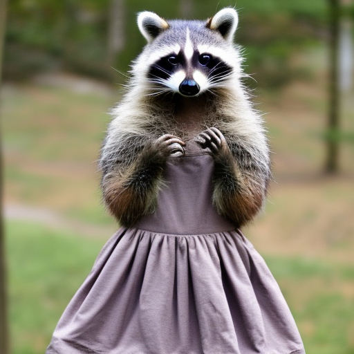 raccoon in a dress