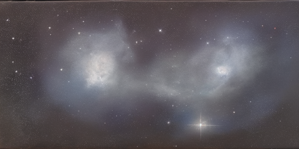 a oil painting of Orion in Gas, Dust, and Stars