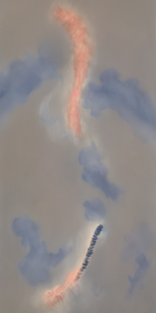 a painting of HH 666: Carina Dust Pillar with Jet 