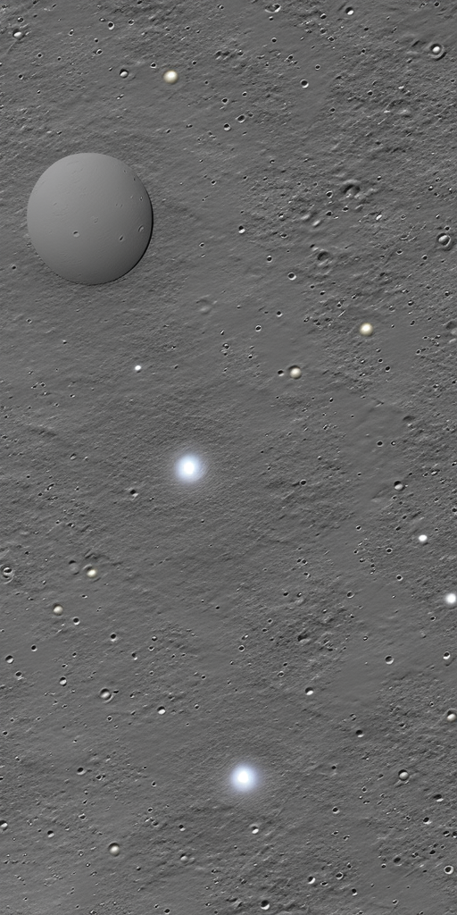 a 3d rendering of Orion’s Moon Crater Close-up