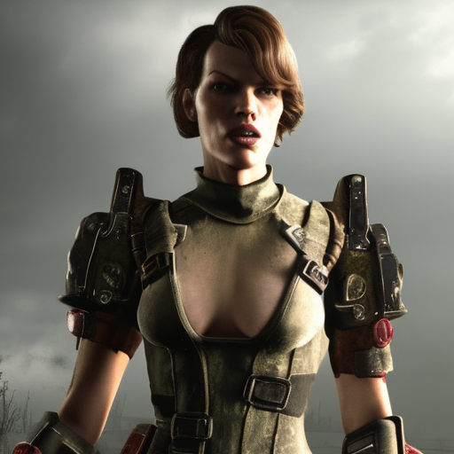 milla jovovich in Fallout 4 as piper wright