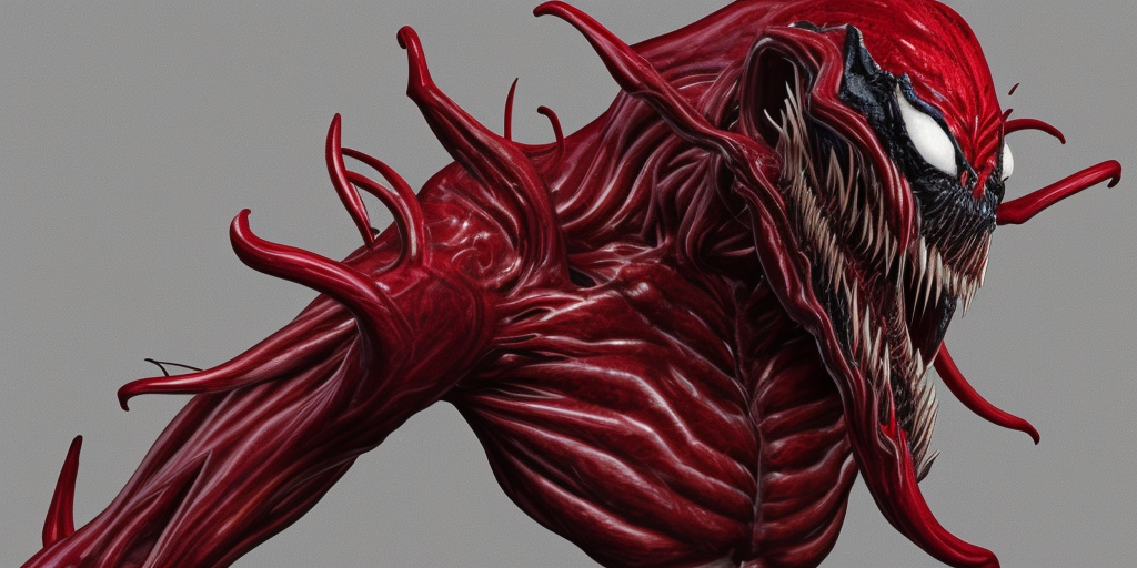 a 3d rendering of Carnage Venom
