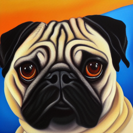  Pug dreams oil painting on canvas