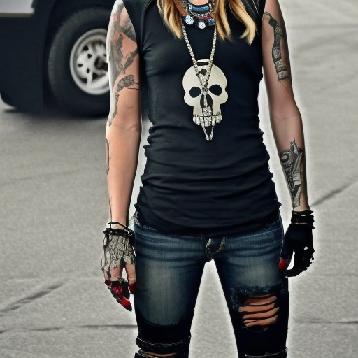Skull shirt, Bullet necklace, black boots Katie Cassidy as Chloe Price Life Is Strange