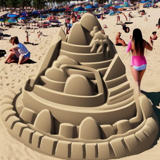 beach party sandcastle 3d giant sandy coachella