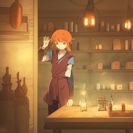 anime visual, portrait of a young female traveler in a alchemist's shop interior, cute face by yoh yoshinari, katsura masakazu, studio lighting, dynamic pose, dynamic perspective, strong silhouette, anime cels, ilya kuvshinov, cel shaded, crisp and sharp, rounded eyes, moody, blue colors!!!!!!