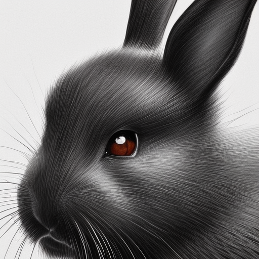 detailed realistic portrait of a beautiful black rabbit face, surrealism, ultra-detailed ultra-sharp octane rendering