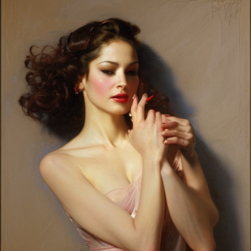 portrait of a beautiful woman, intricate, elegant, highly detailed, by ruan jia, gil elvgren, greg manchess, mucha