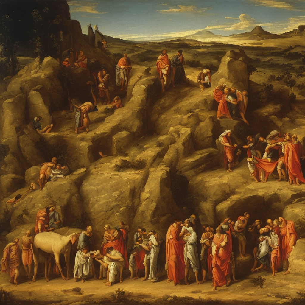 a classicism painting of the way to Bethlehem