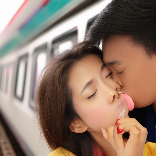 two actress malay girl kissing in train 