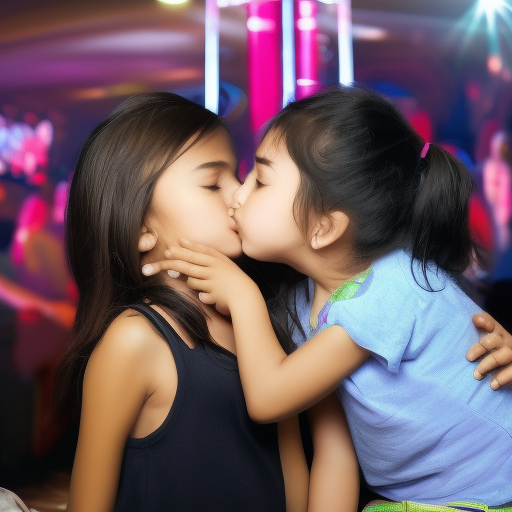 two niece melayu girl kissing in night club 