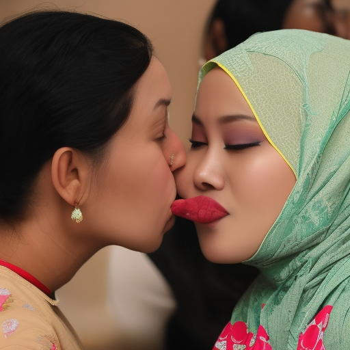 two actress melayu woman kissing 